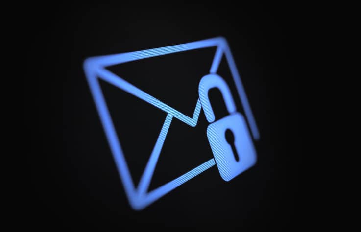 Internet and E-Mail Security Concept on Black Digital Screen