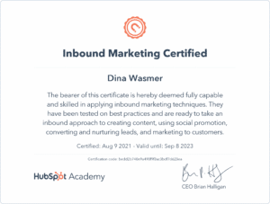 HubSpot-Inbound Marketing Certification