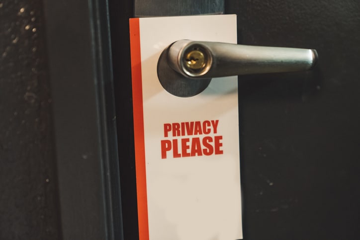 Privacy please sign on hotel door