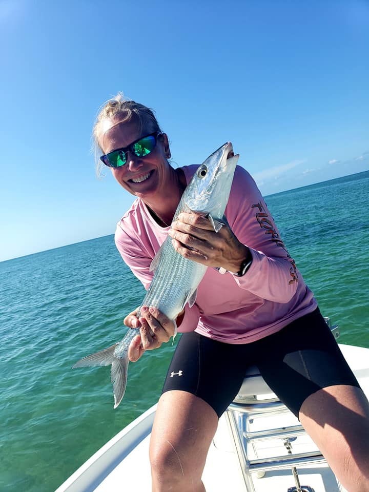 Dina and bonefish in the Florida Keys