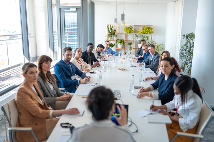 board room strategic planning meeting